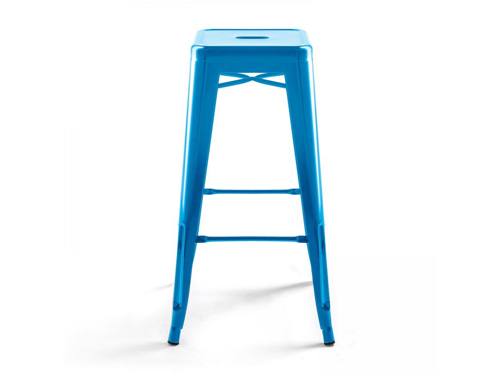 Tabouret de bar en métal brillant bleu ALBW90538