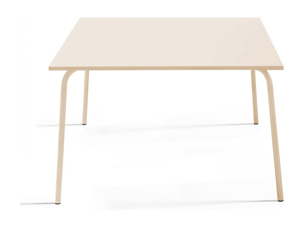 Ensemble table de jardin carrée et 8 fauteuils en métal ivoire - Boislis TYLG24900