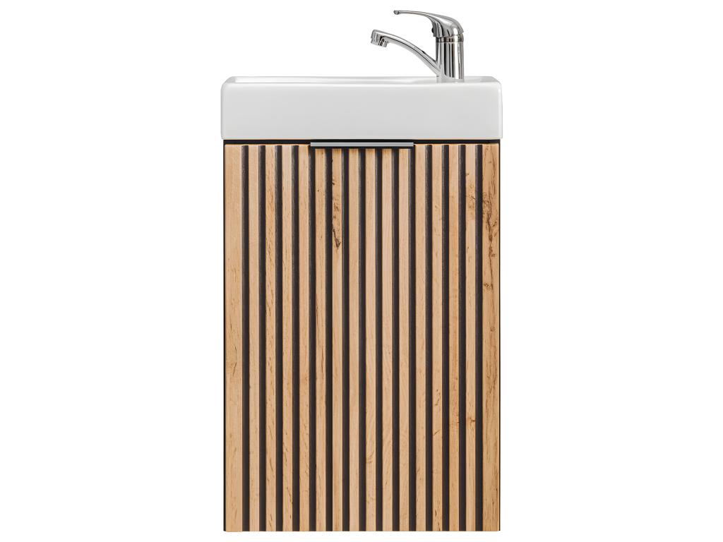 Meuble lave-mains 40cm 1 porte Boislis Bois et Noir HAWT85570