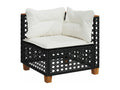 Salon de jardin 7 pièces avec coussins noir résine tressée JNJL12670