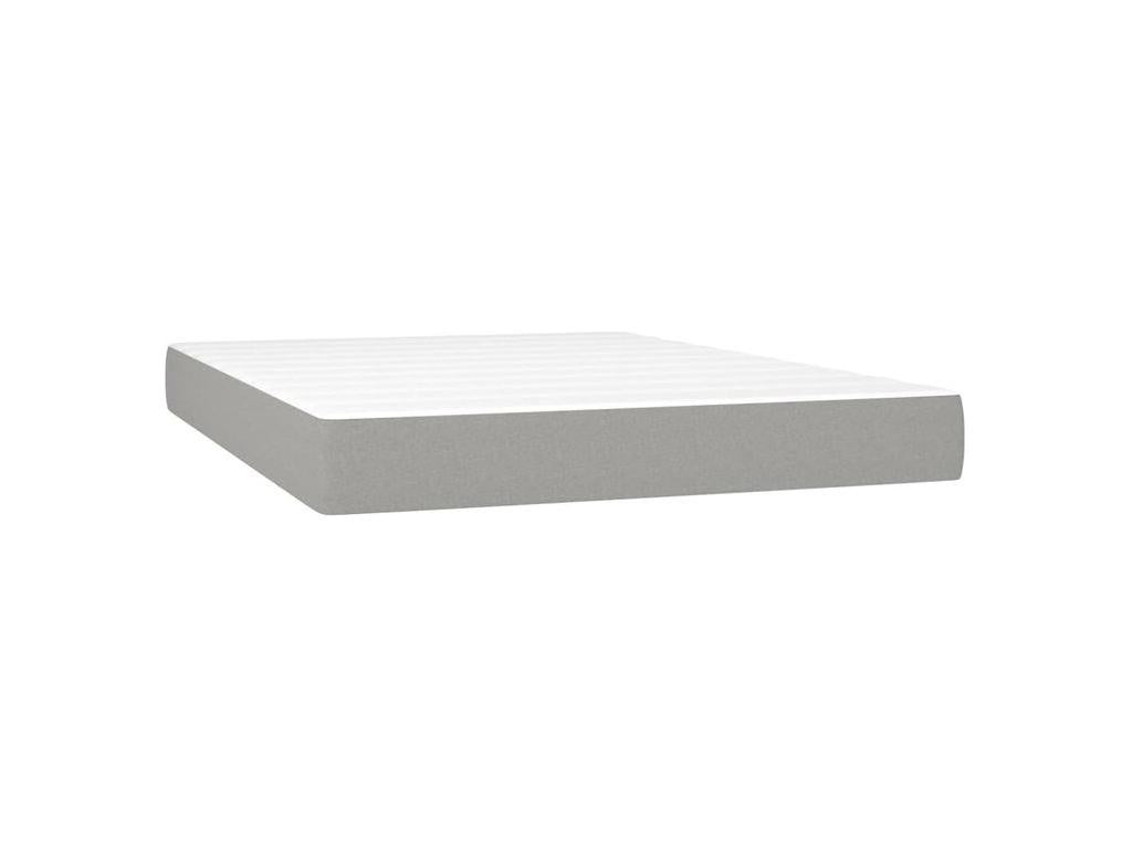 Sommier à Mobenze de lit avec matelas Gris clair 140x190 Tissu PPPR95139