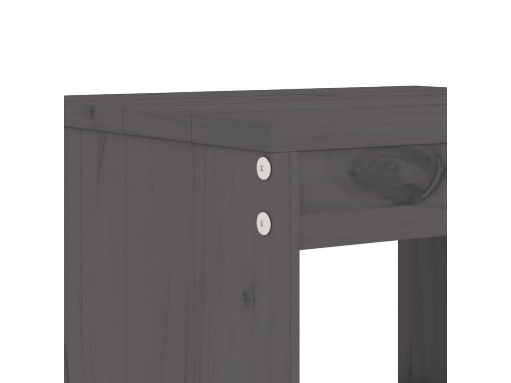 Ensemble de bar de jardin 9 pièces gris bois de pin massif HXZM37856