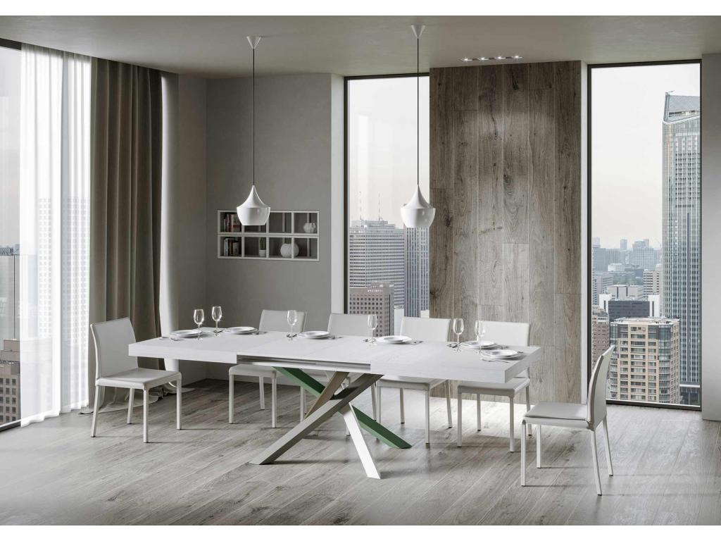 Table extensible 90x130/390 cm Volantis Frêne Blanc cadre 4/A BJXR60208