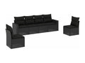Salon de jardin 6 pcs avec coussins noir résine tressée PPUX17689