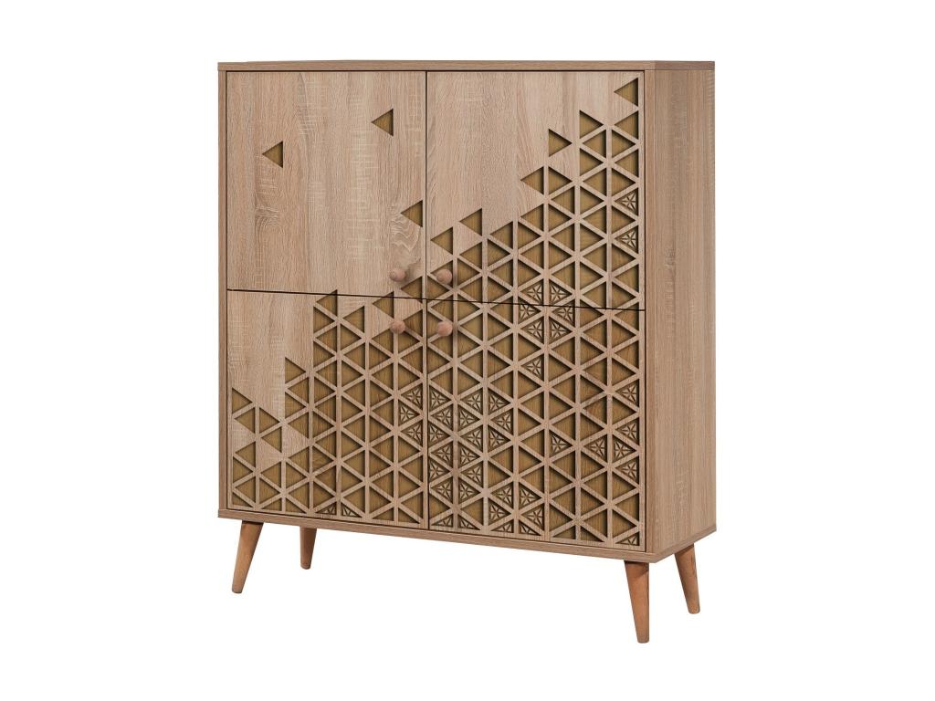 Meuble de rangement 4 portes bois clair Boislis 120 DCXG89142