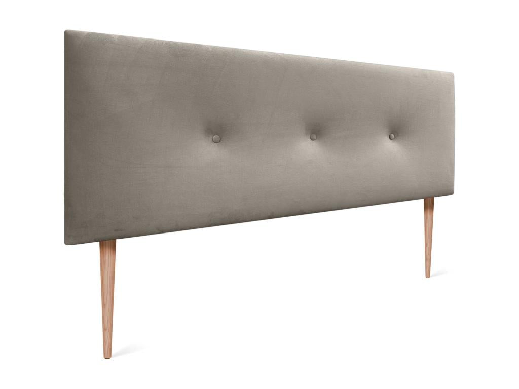 Boislis Tête de Lit Velours Lisse avec Boutons 160x115 avec Pieds de Lit 150/160 - Marron HIRZ60022