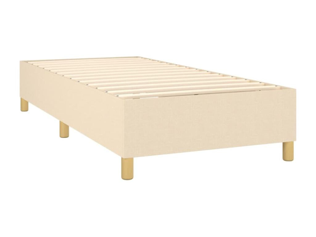 Lit à sommier tapissier avec matelas et LED Crème 80x200 Tissu LFPW11727