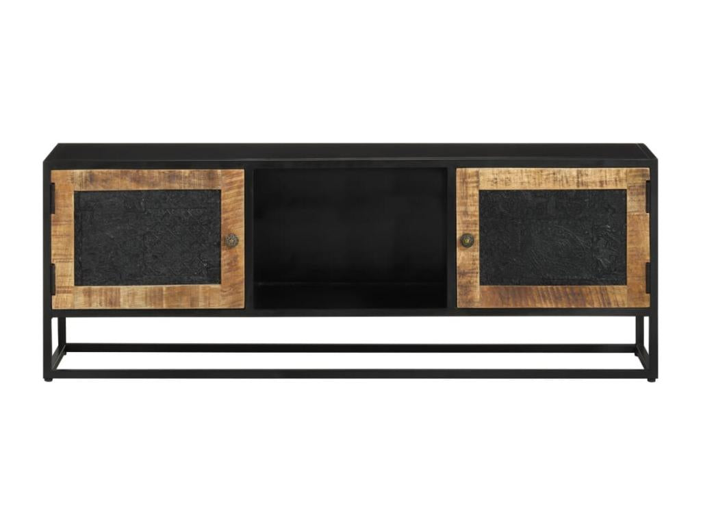 Meuble TV 110x30x40 cm bois massif de manguier et fer DXQC38200