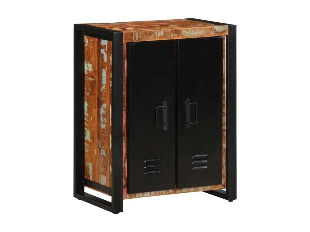 Buffet multicolore 55x35x70 cm bois massif récupération KXTU39060