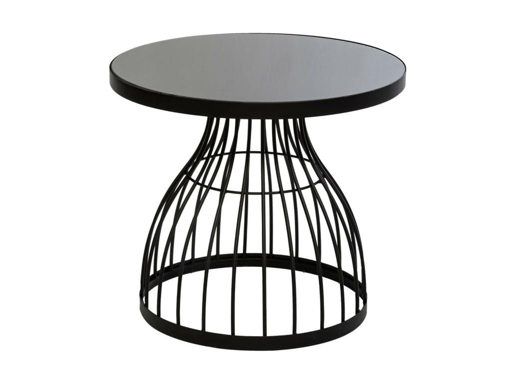 Table d'appoint en Verre trempé et Métal Noir UCHX41985