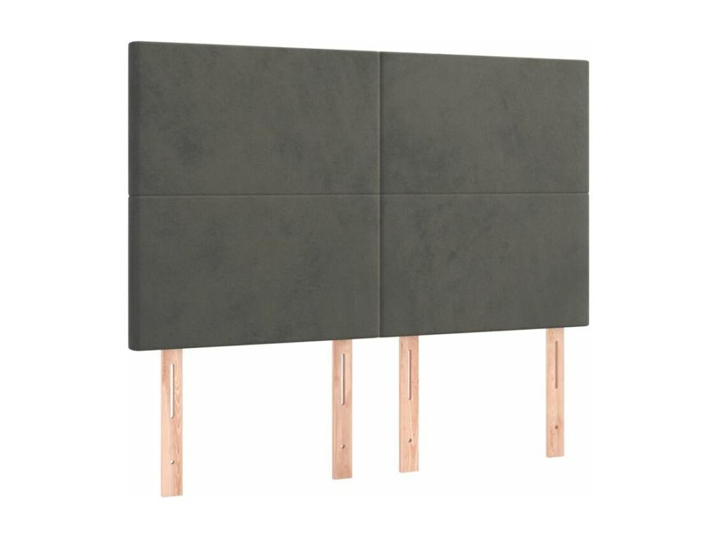 Sommier à Boislis de lit et matelas Gris foncé 140x200 Velours YQUK56808