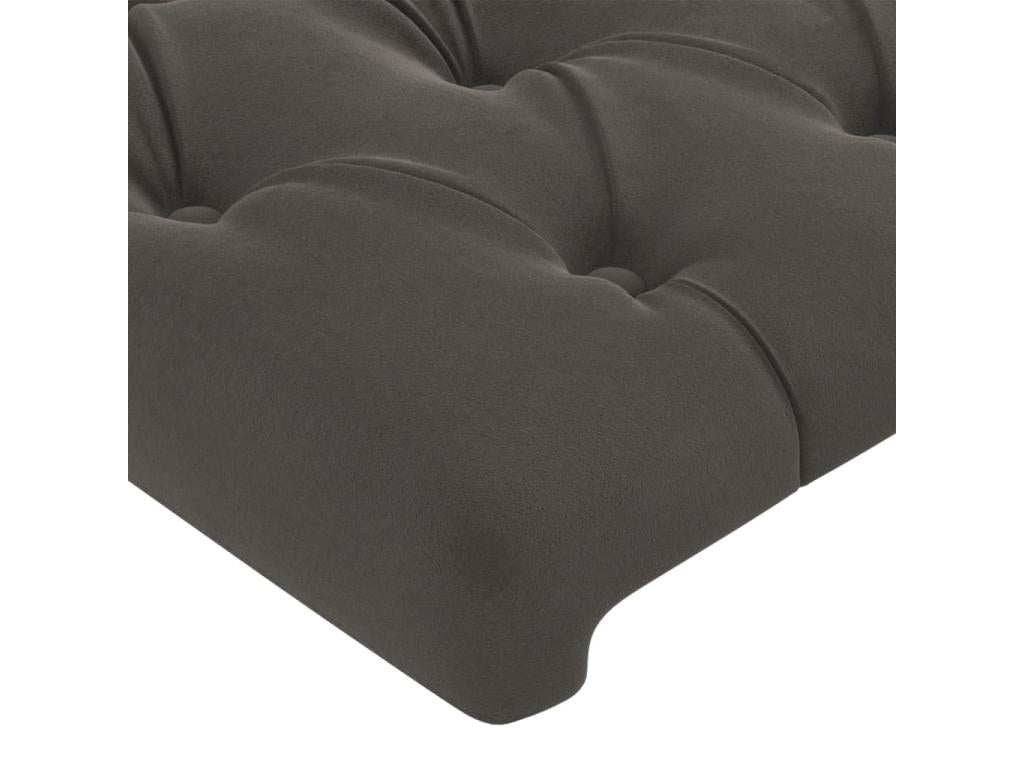 Tête de lit à LED Gris foncé 203x16x118/128 cm Velours FSYP71580