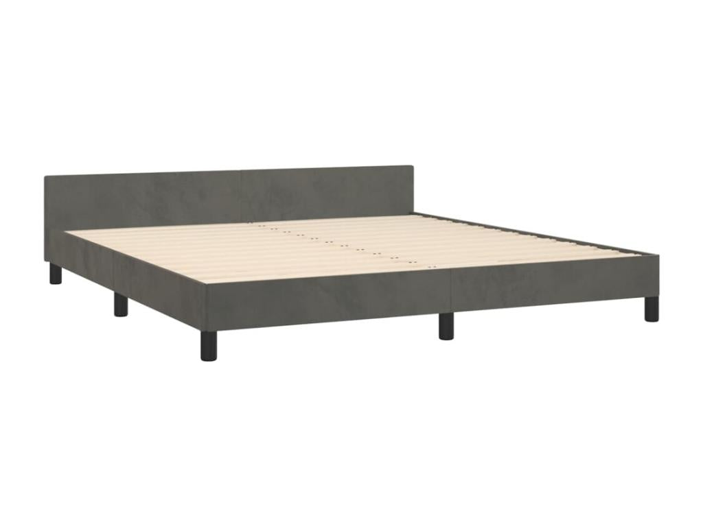Cadre de lit sans matelas gris foncé velours DCPR51573