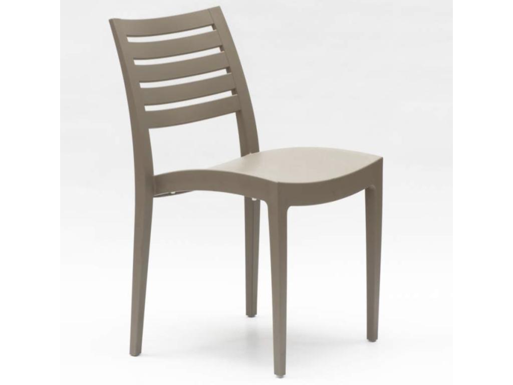 Chaise empilable polypropylène Boislis-Couleur Gris DZJV43965