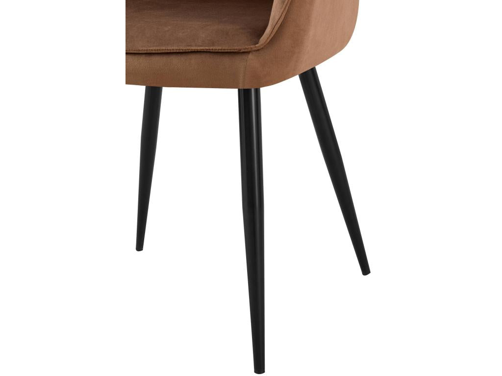 chaises avec accoudoirs - Velours / Blanc - Marron - Boise VVPA72743