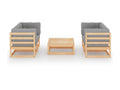 Salon de jardin 5 pcs avec coussins Bois de pin massif 31 FMVS55954