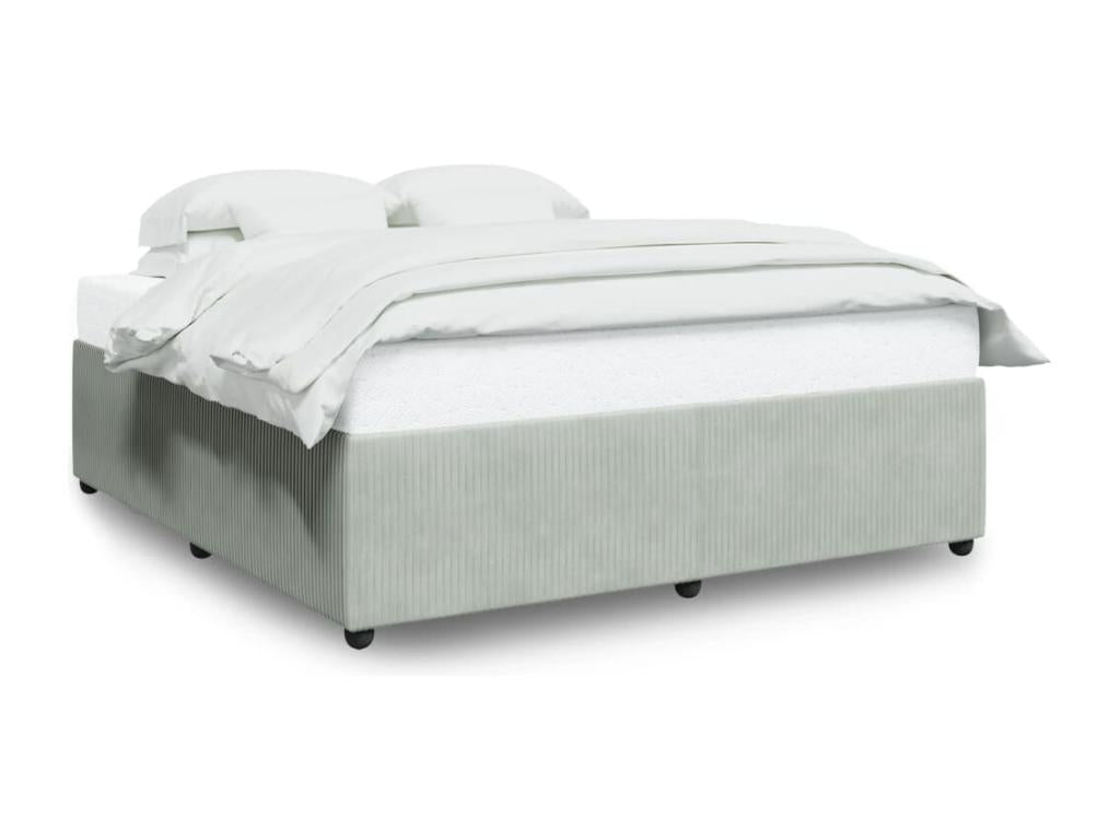 Cadre de lit sans matelas gris clair 200x200 cm velours AFDQ91753