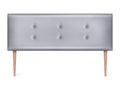Mobenze Tête de lit similicuir avec 2 Mobenzeées de boutons 160x105cm avec pieds Lits 150/160 - Argent BMAF38819