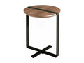 Table d'appoint bois de noyer et pieds en acier noir Boislis WFLN03844