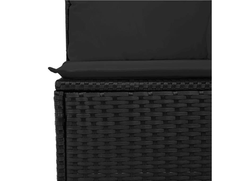 Salon de jardin 6 pcs avec coussins noir résine tressée XBID76565