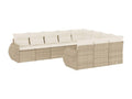 Salon de jardin avec coussins 10 pièces beige résine tressée CCKK15863
