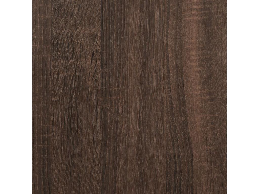 Cadre de lit chêne marron 120x200 cm bois d'ingénierie et métal SEQH10133