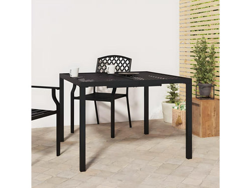 Boislis Premium - Table de jardin anthracite 100x100x72 cm acier HJHV05068
