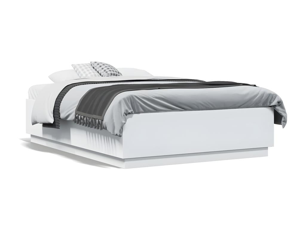 Cadre de lit avec LED sans matelas blanc 120x190 cm EFBI03710
