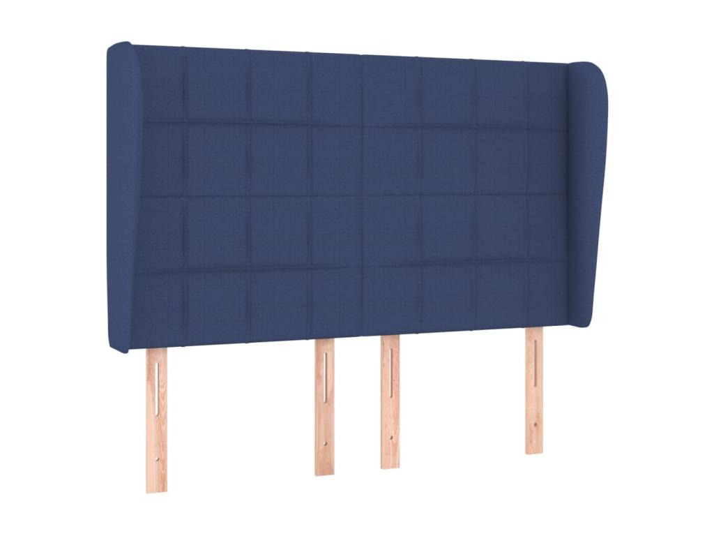 Tête de lit avec oreilles Bleu 147x23x118/128 cm Tissu CPHQ88543