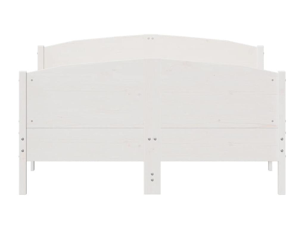 Cadre de lit avec tête de lit blanc 150x200 cm bois pin massif GYDA14679