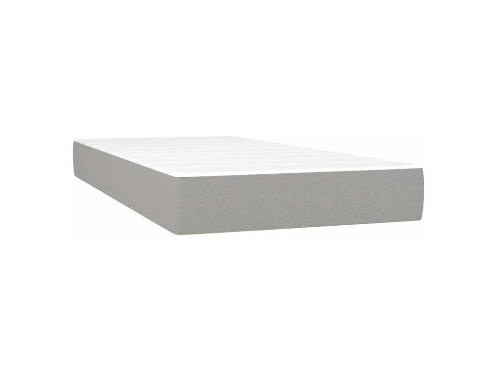 Sommier à Boislis de lit avec matelas et LED Gris clair 80x200 CQPH89458